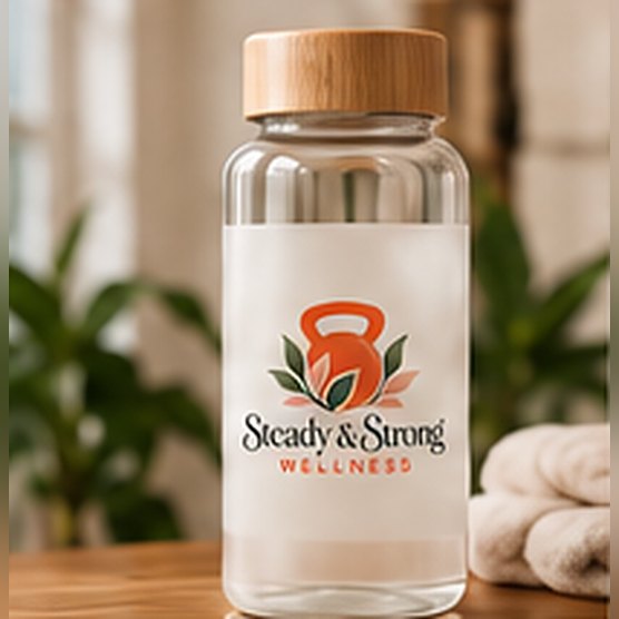 Steady & Strong Glass Water Bottle